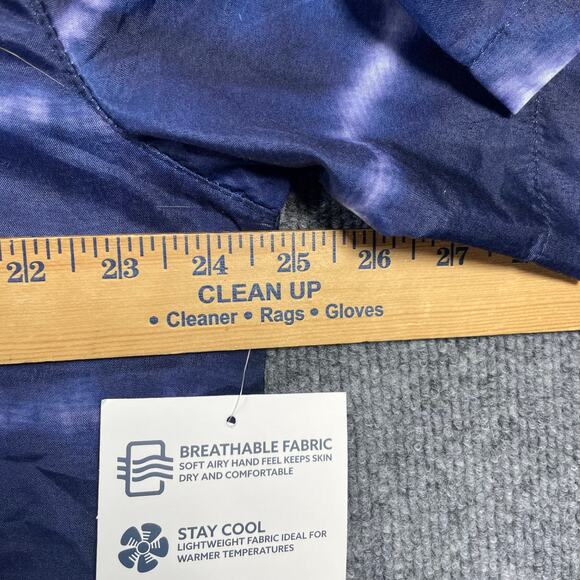 NWT Trunks Button Up Tie Dye Shirt Men's XL Blue/White Striped Casual Beachwear - Picture 7 of 11